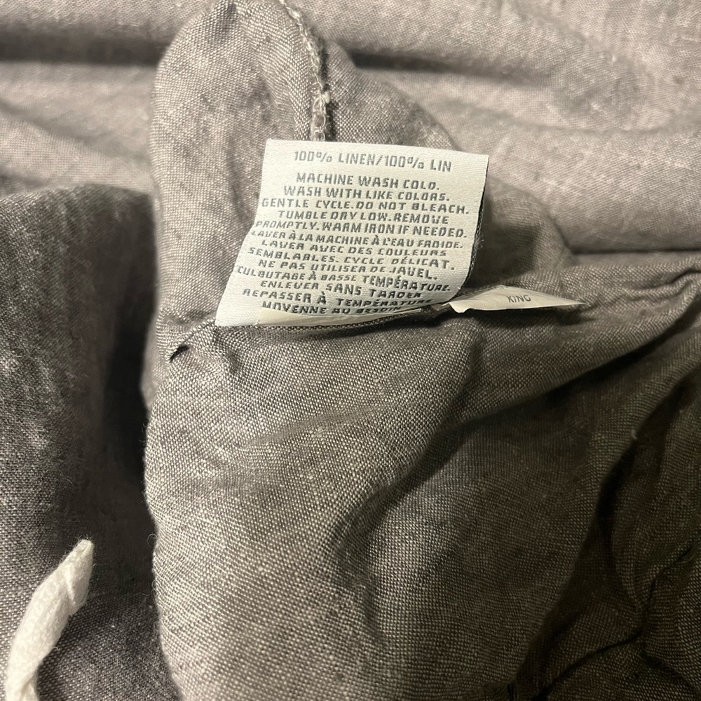 Gently Used Restoration Hardware Linen Duvet Cover - King/Cal King Graphite - Picture 6 of 9